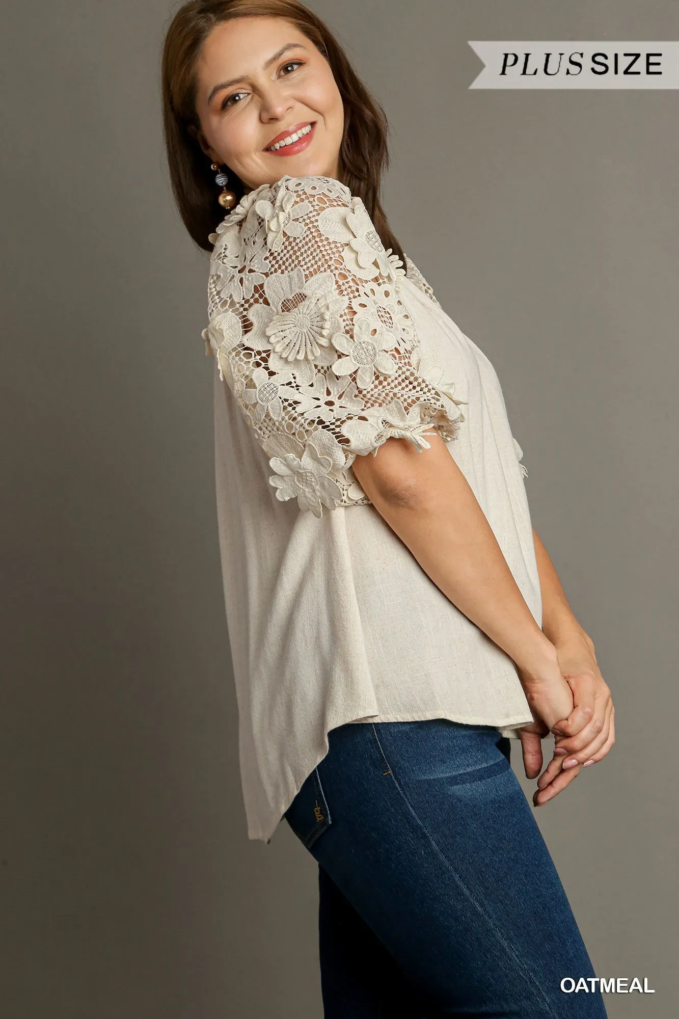 3D Floral Lace Top