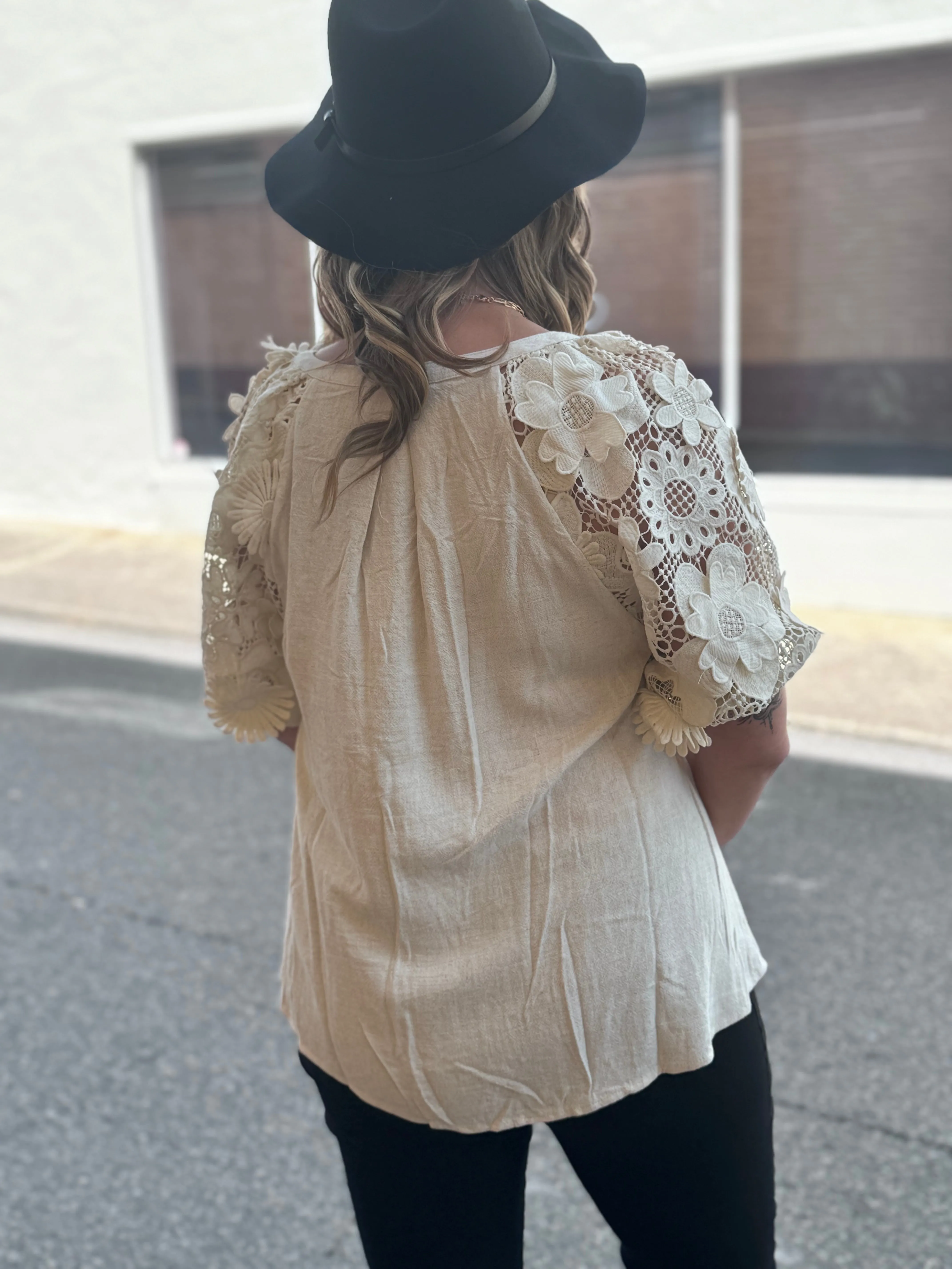 3D Floral Lace Top