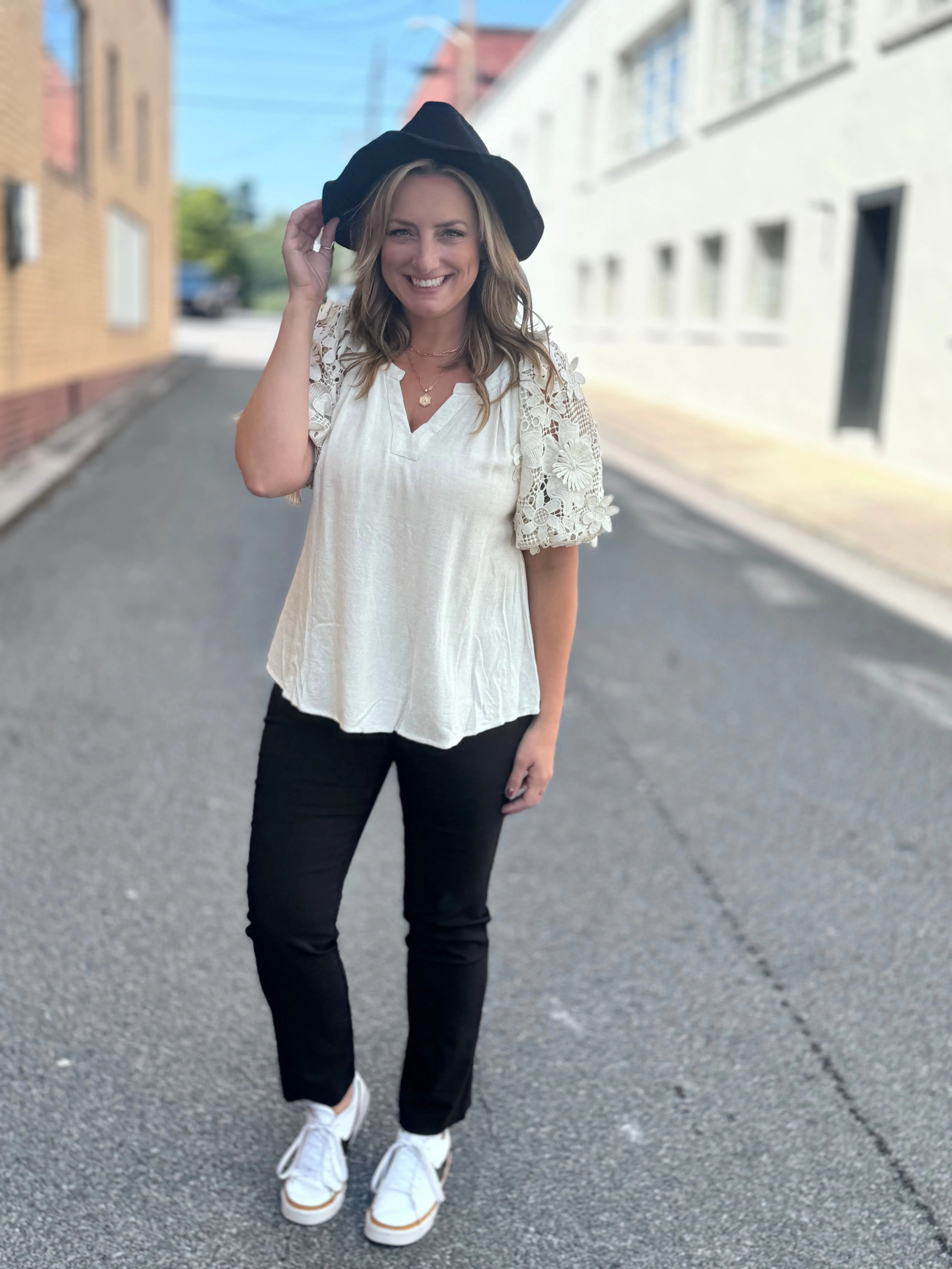 3D Floral Lace Top