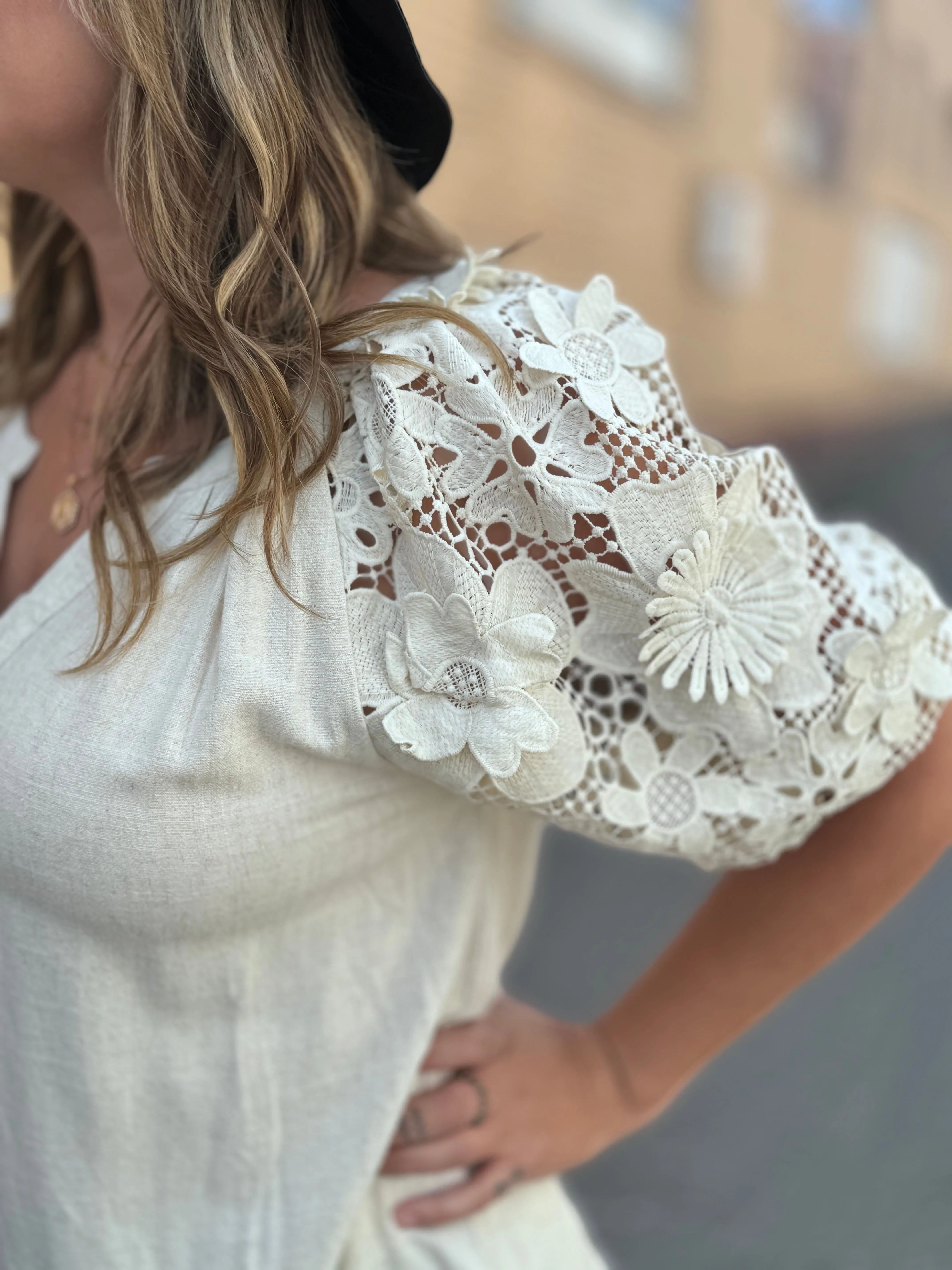 3D Floral Lace Top