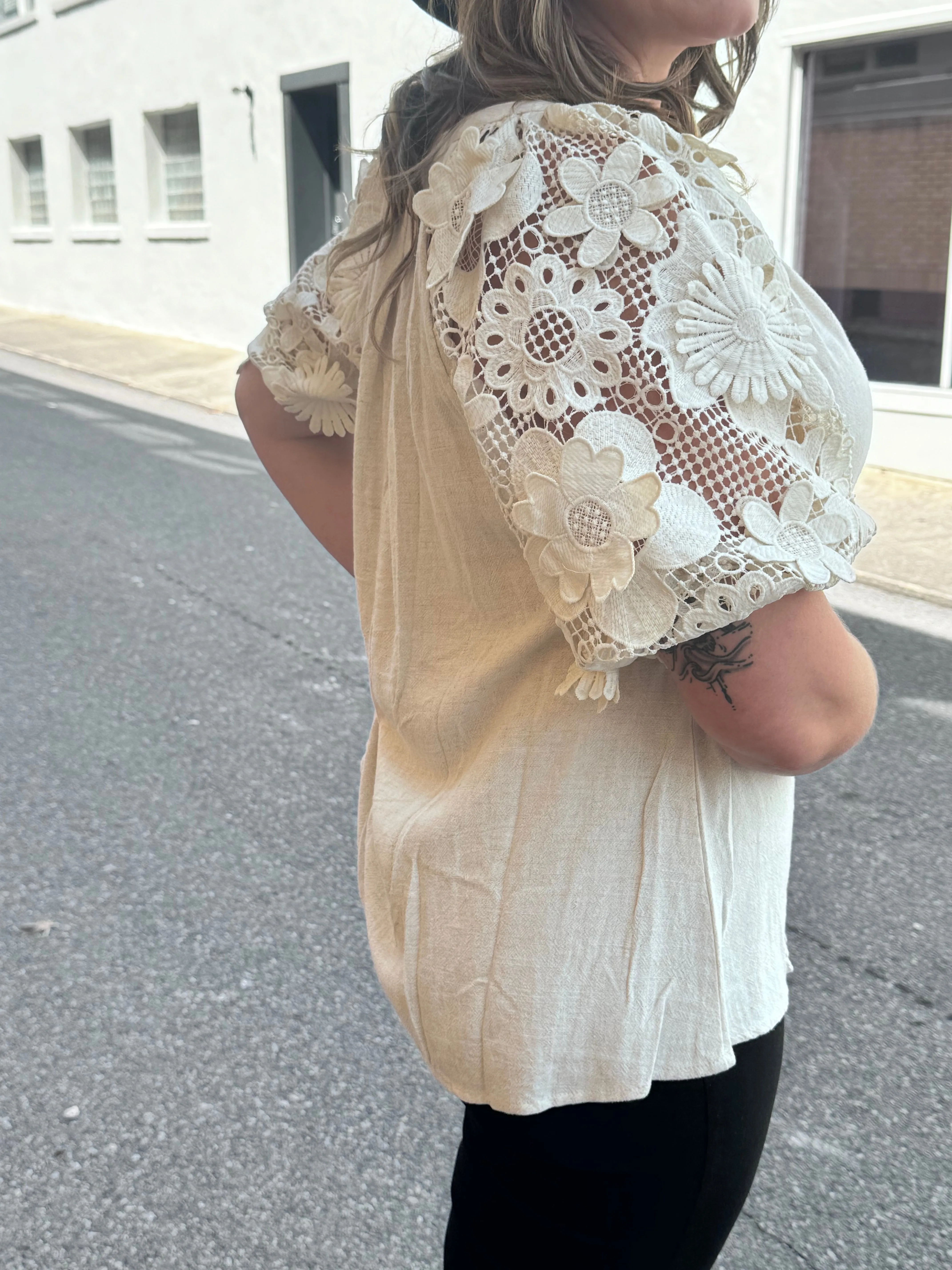 3D Floral Lace Top