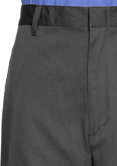 AKA Half Elastic Wrinkle Free Flat Front Men's Slacks – Relaxed Fit Twill Casual Pant - Grey