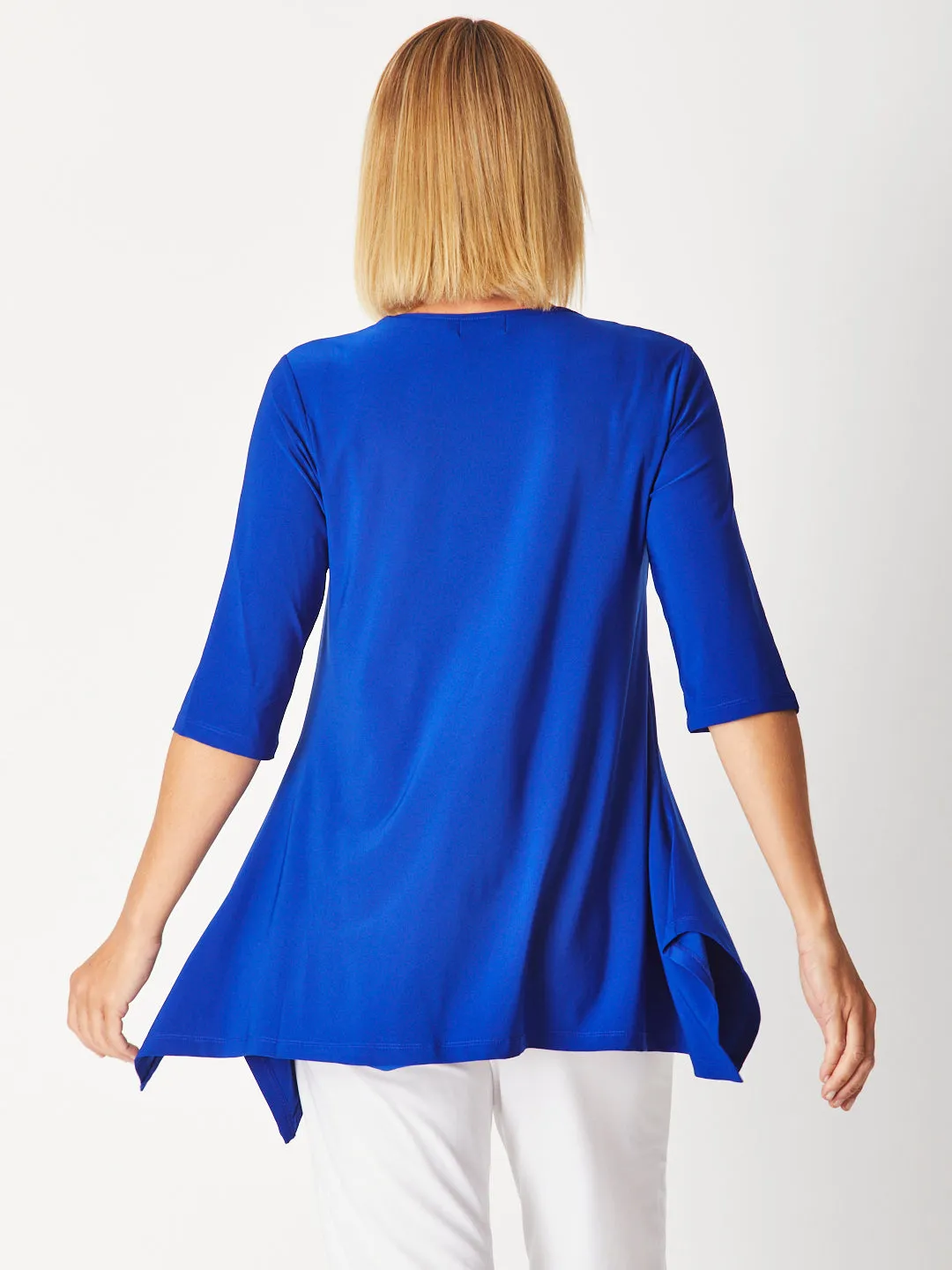 ANDREA VEE NECK MID SLV- Electric - 26355