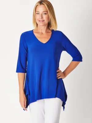 ANDREA VEE NECK MID SLV- Electric - 26355