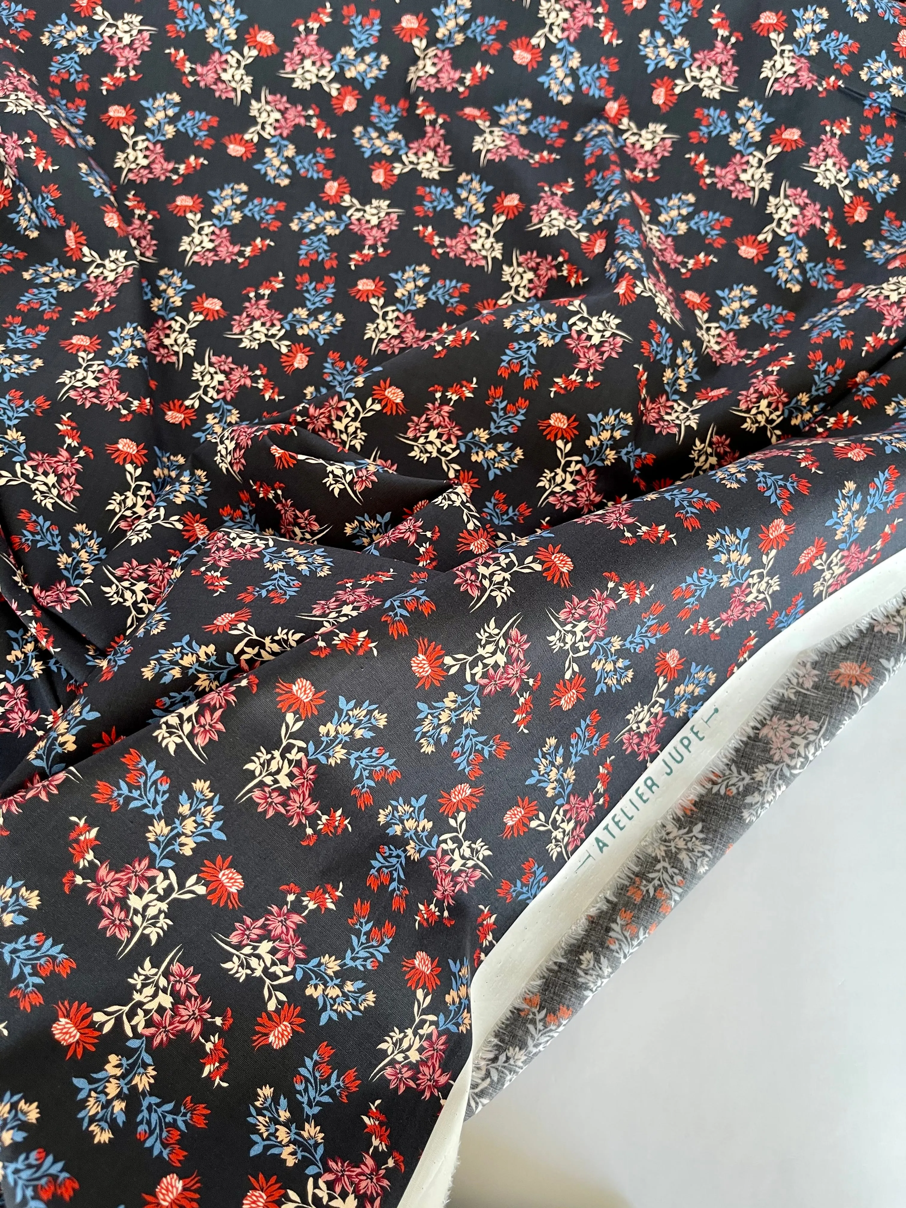 Atelier Jupe - Dried Flower Print Cotton-Stretch Fabric