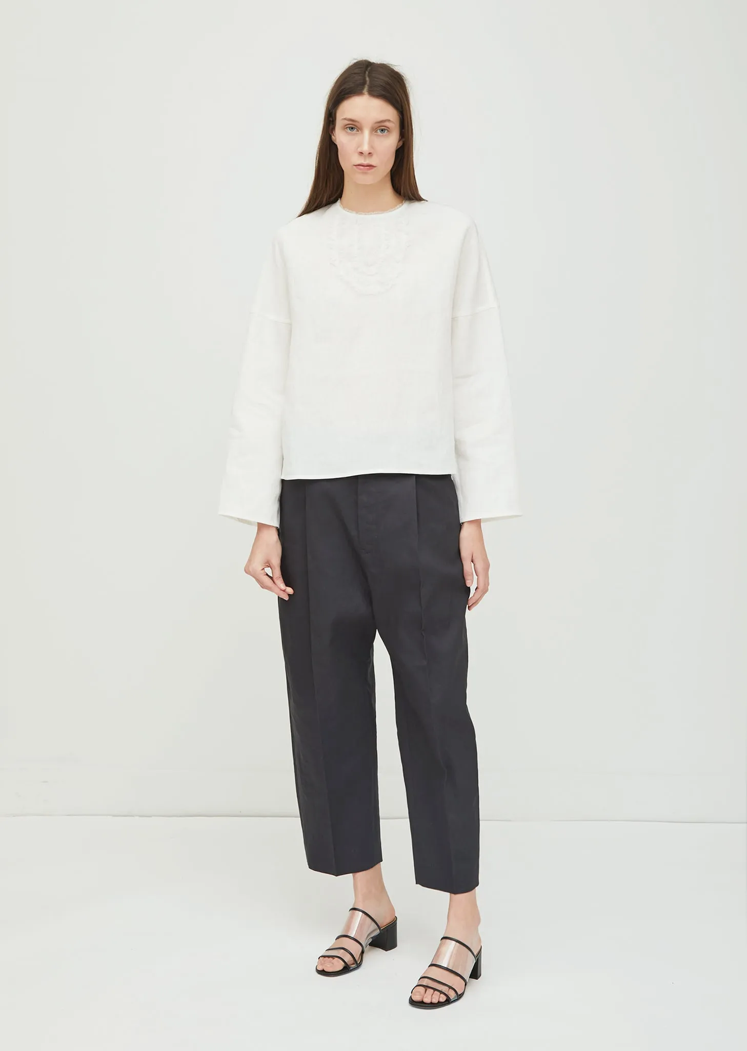 Barbara Long Sleeve Linen Blouse