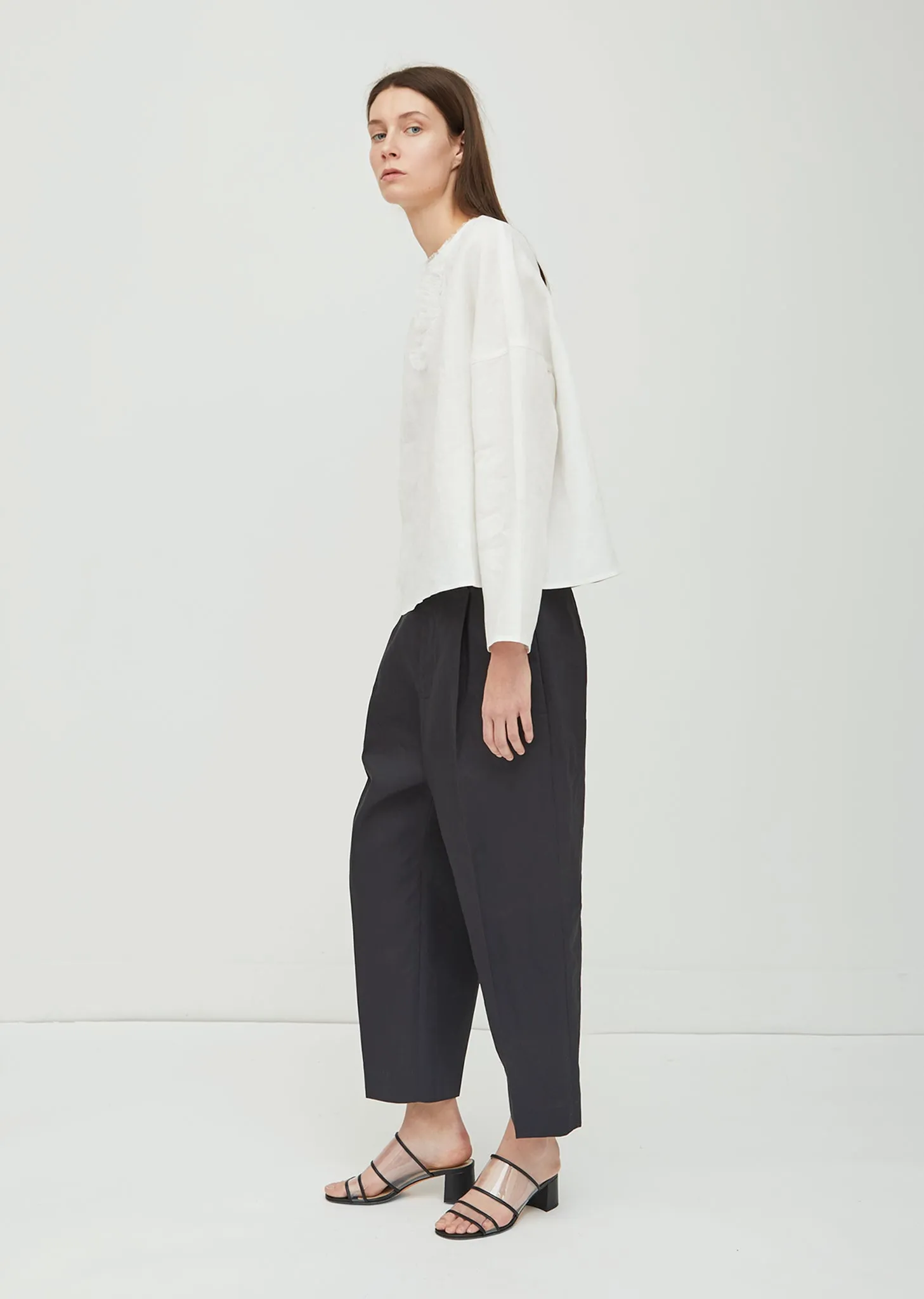 Barbara Long Sleeve Linen Blouse