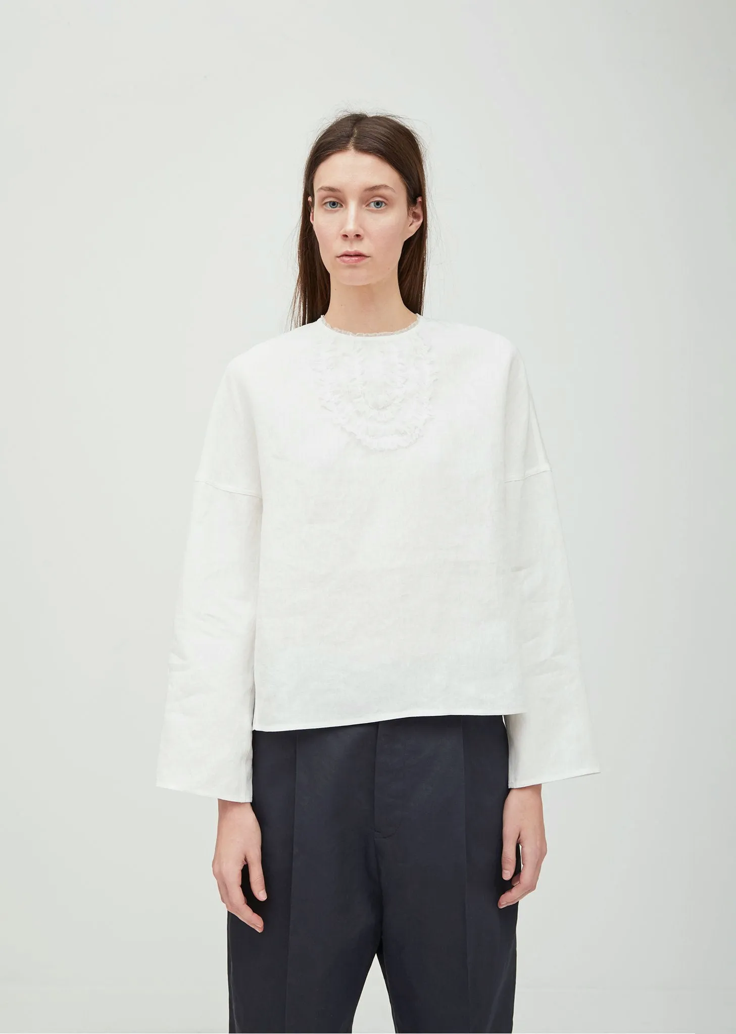 Barbara Long Sleeve Linen Blouse