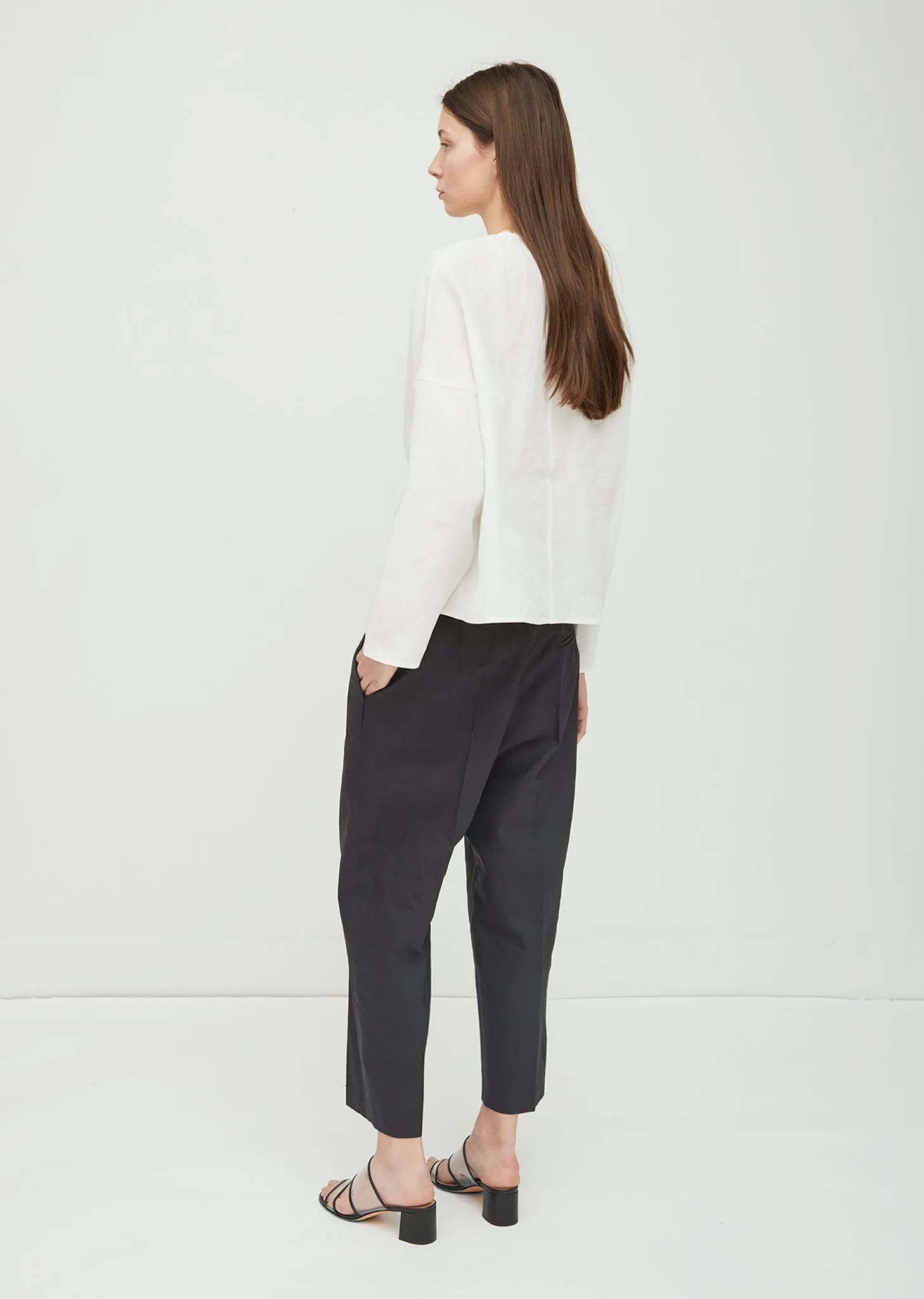 Barbara Long Sleeve Linen Blouse