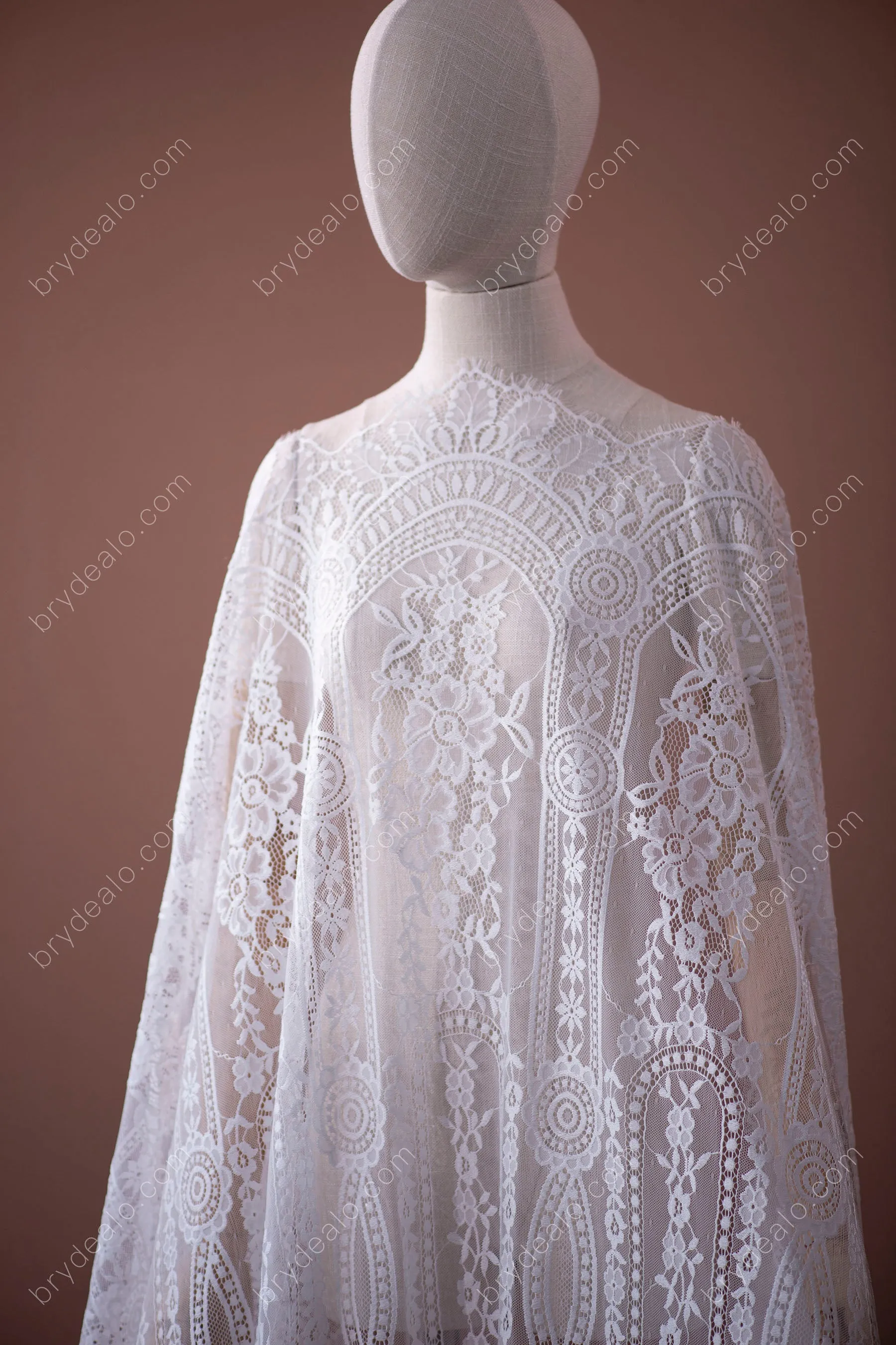 Beautiful Geometric Scalloped Eyelash Lace Fabric