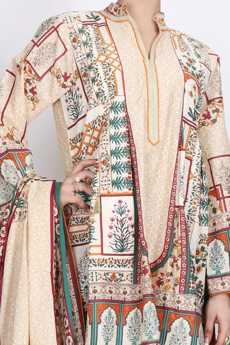Beige Cambric 3 Piece Stitched - ALP-754