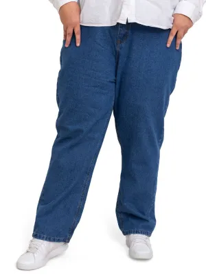 Blue 8 Plus Size-Momfit Jeans