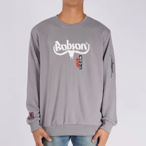 Bobson Japanese Men's Basic Jacket Long Sleeve Sweat shirt for Men Trendy Fashion High Quality Apparel Comfortable Casual Sweater Jacket for Men Regular Fit 118348 (Gray)