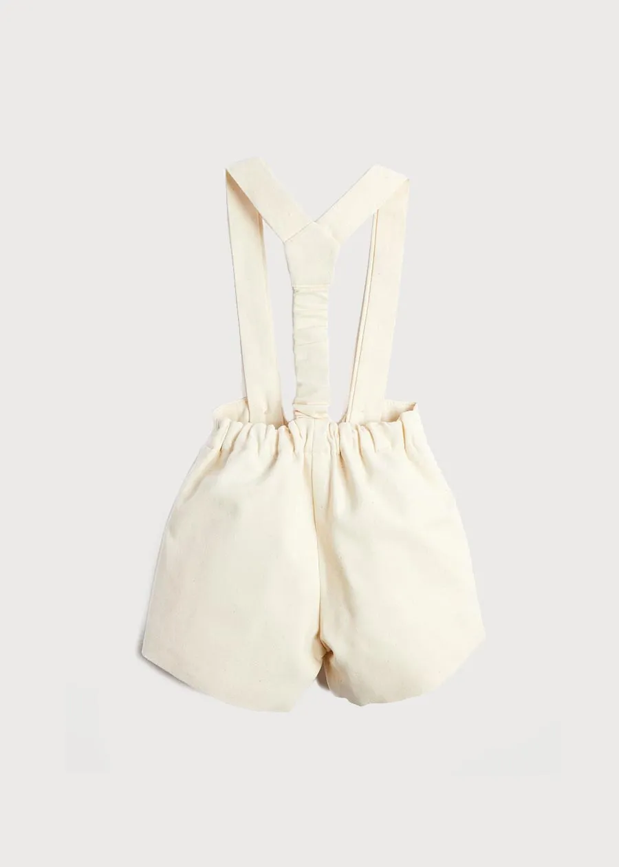 Button Detail Shorts with Braces in Beige (18mths-4yrs)