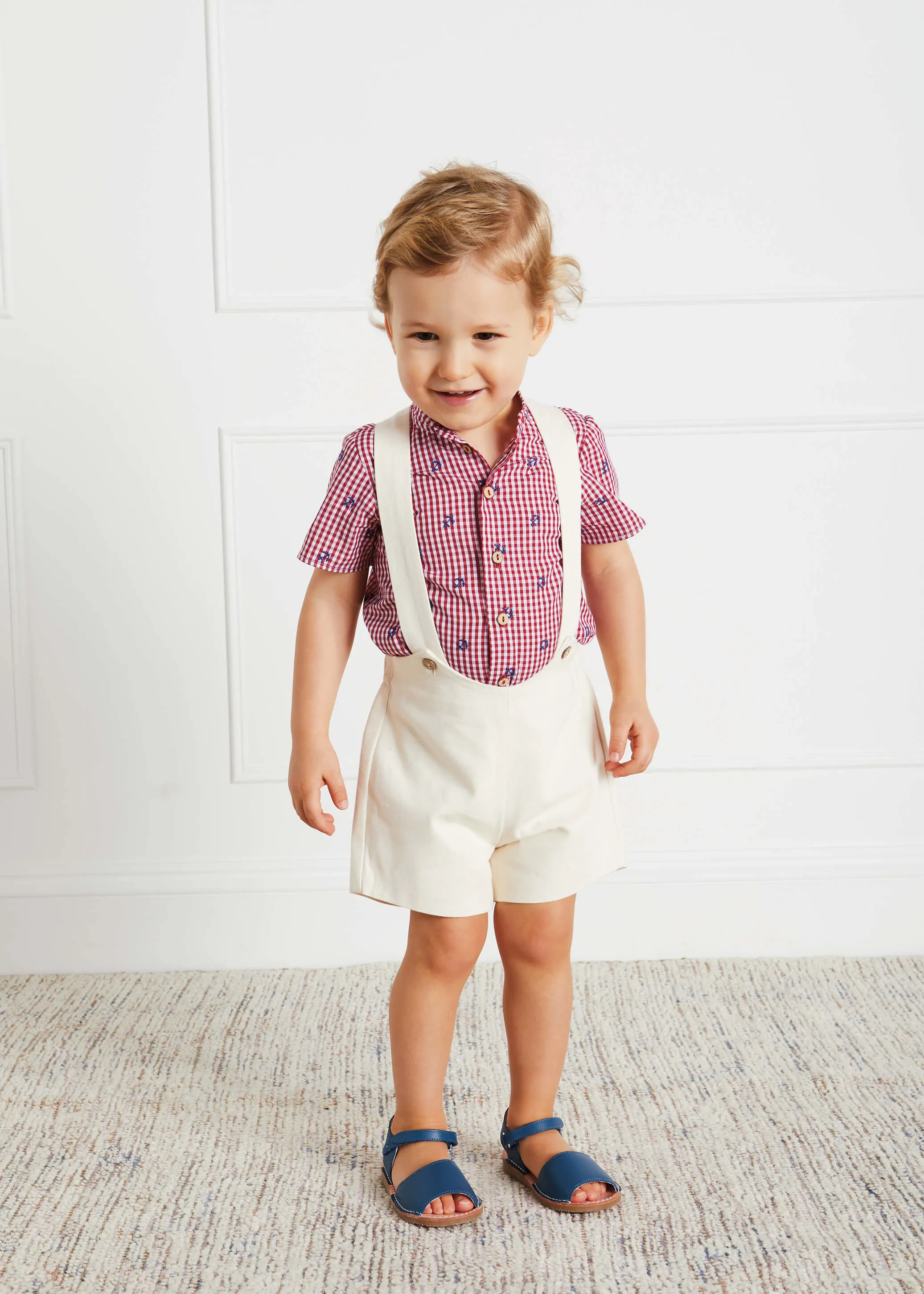 Button Detail Shorts with Braces in Beige (18mths-4yrs)