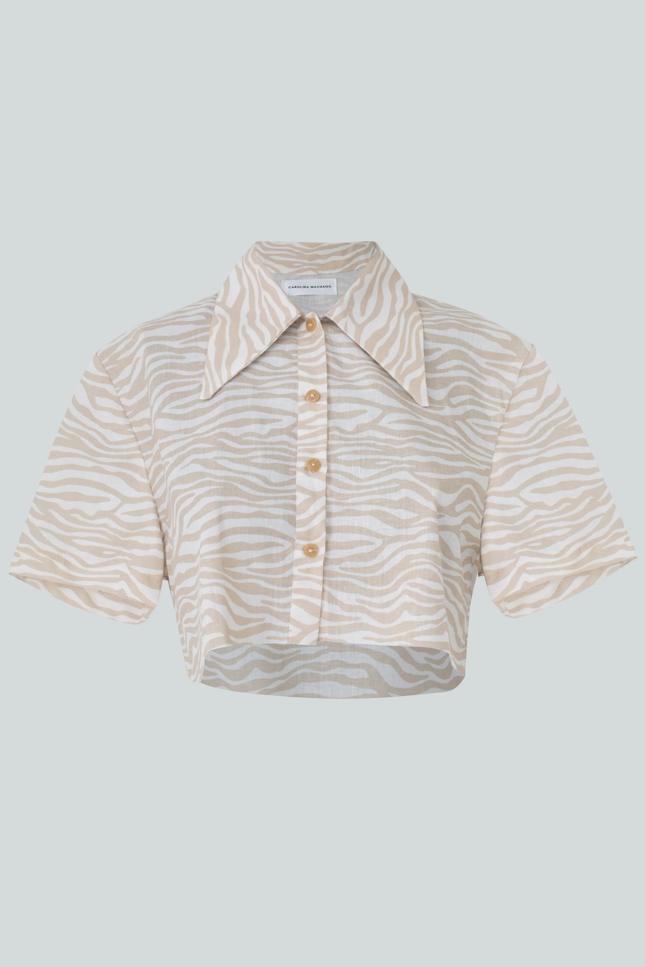 Camo Cropped Shirt White