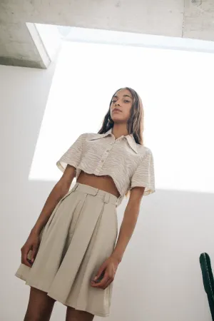 Camo Cropped Shirt White