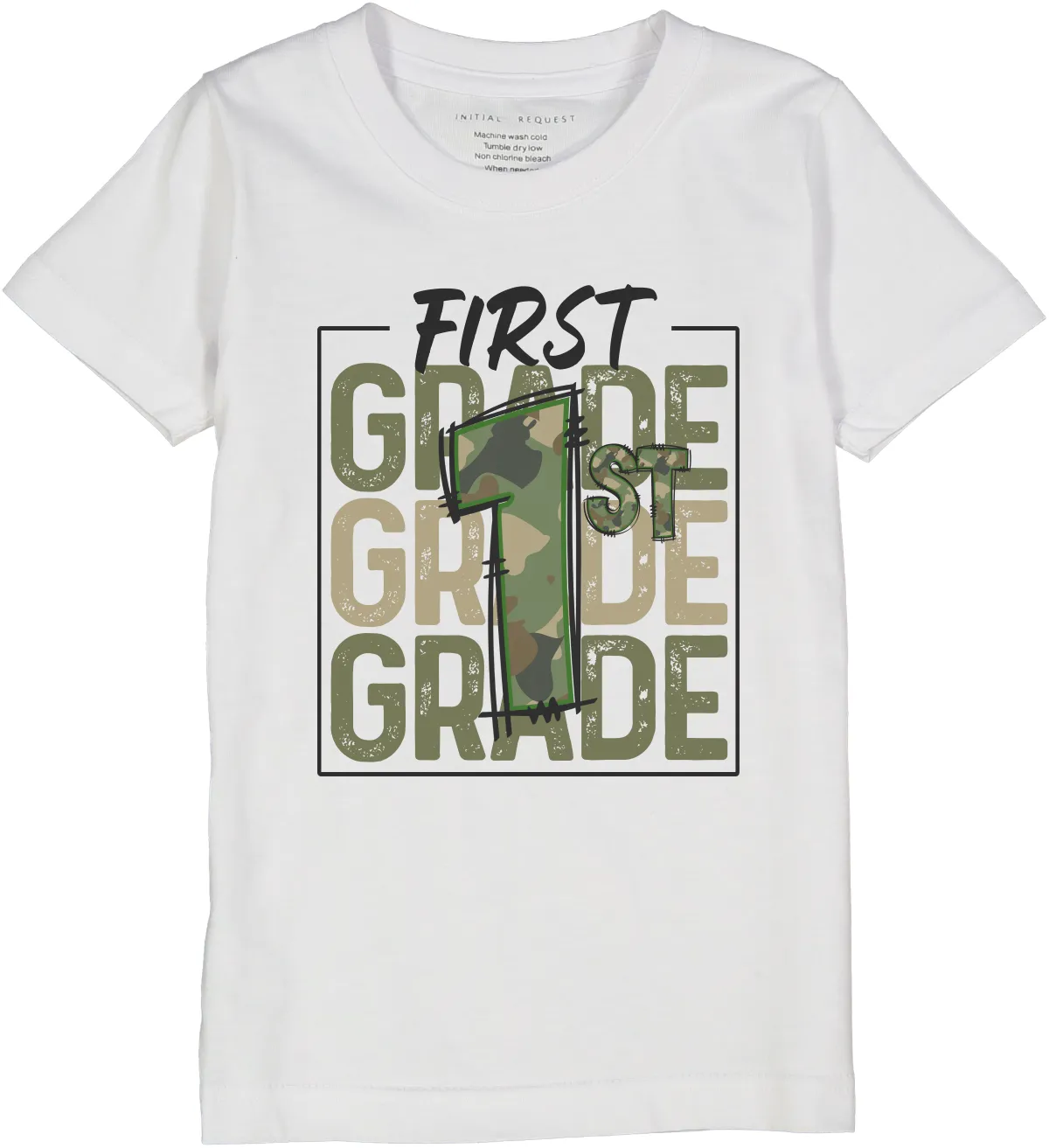 Camo Grade Level Back to School Tee for Boys Short Sleeve Tee