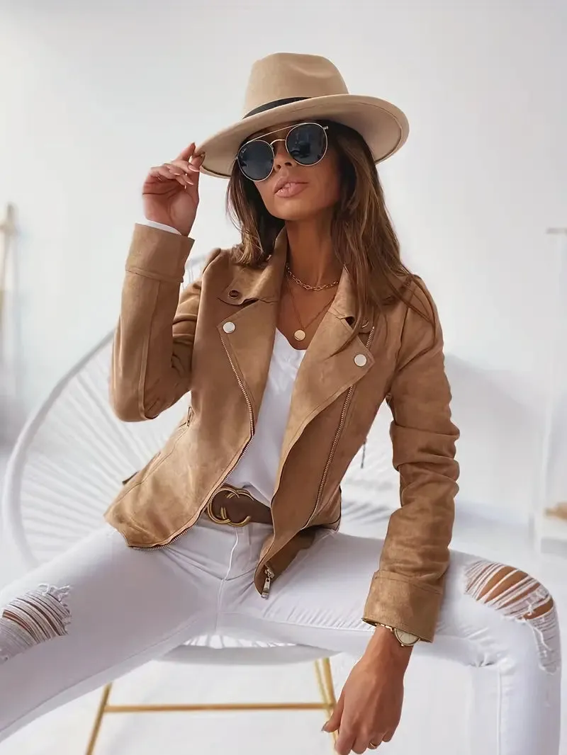 Carlan - De elegante, trendy bovenkleding met lange mouwen en een jasje met watervalkraag
