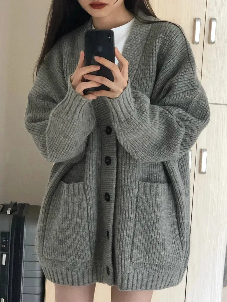 Cozy Oversized Cardigan with Pockets