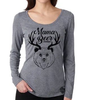 Craft Beer shirt- Mama Beer- long sleeve scoop neck
