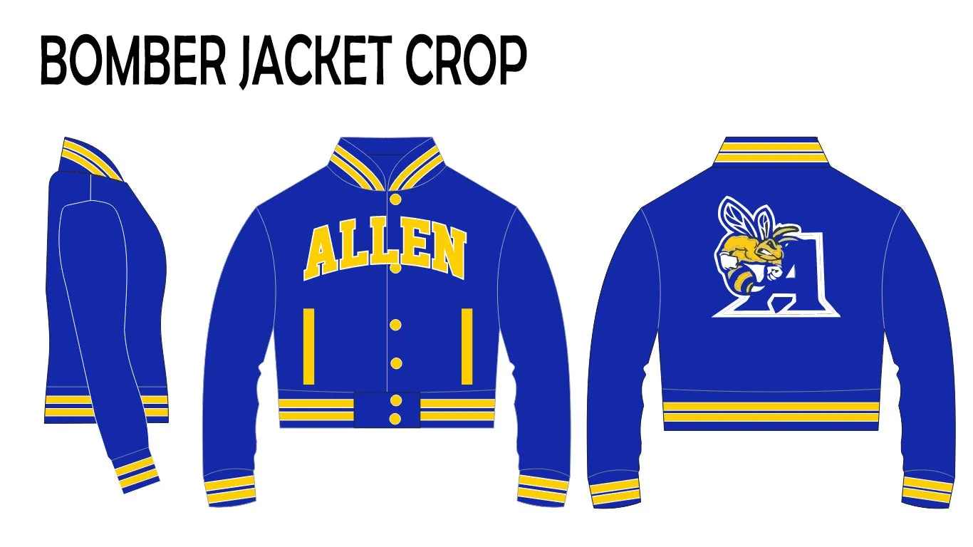 Crop Allen University Bomber Jacket