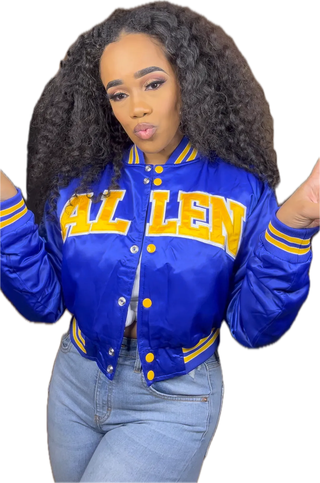 Crop Allen University Bomber Jacket