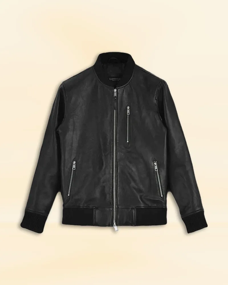 Elegant Black Sheep Leather Jacket Worn By Tom Holland | Tom Holland Elegant Black Sheep Leather Jacket