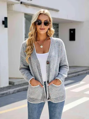 Exceptional Layer Pocketed Button Down Cardigan