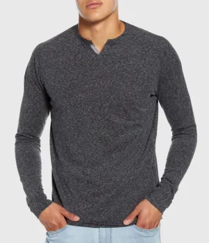 Good Man Brand LS Victory V-Notch Tee Charcoal Heather