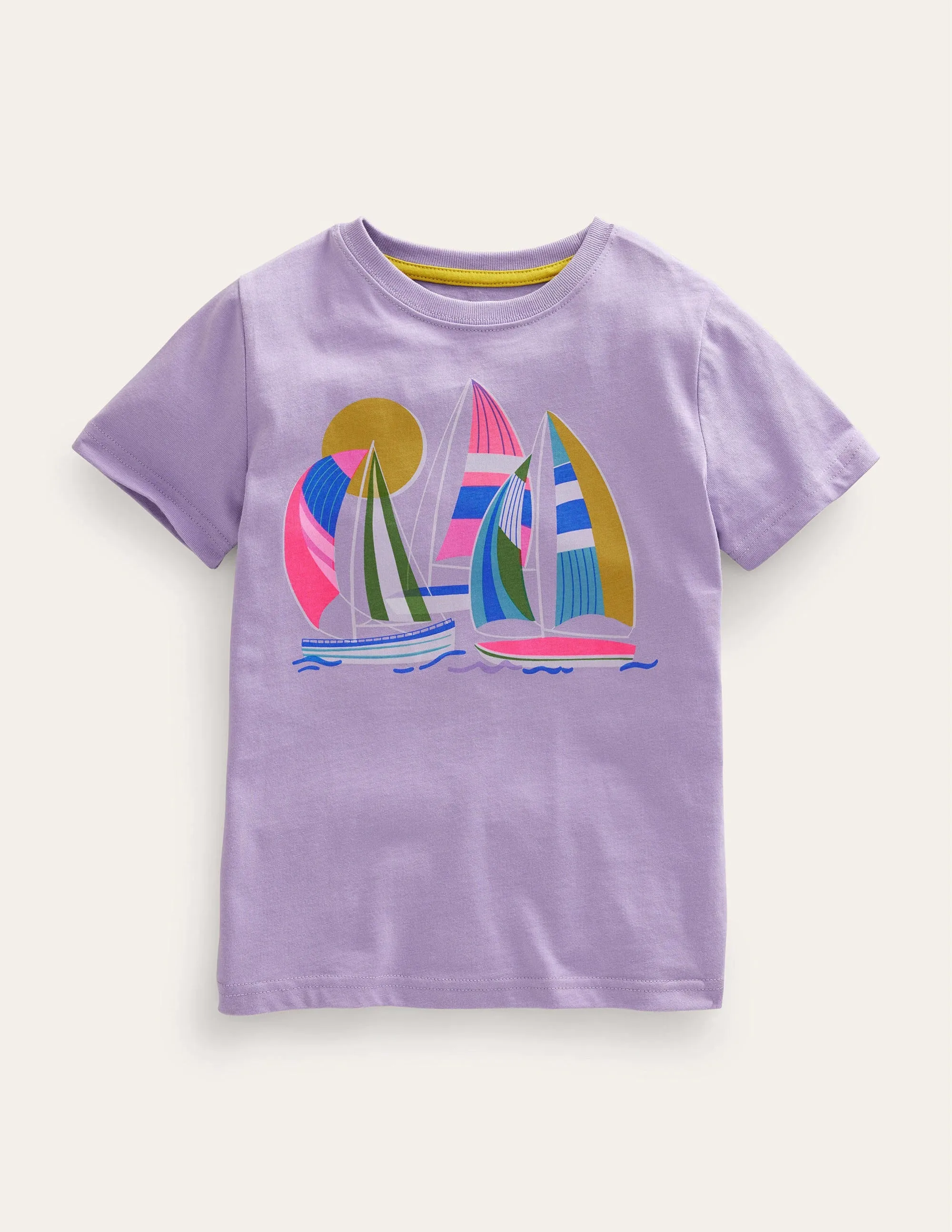 Graphic-Print Cotton T-Shirt-Misty Lavender