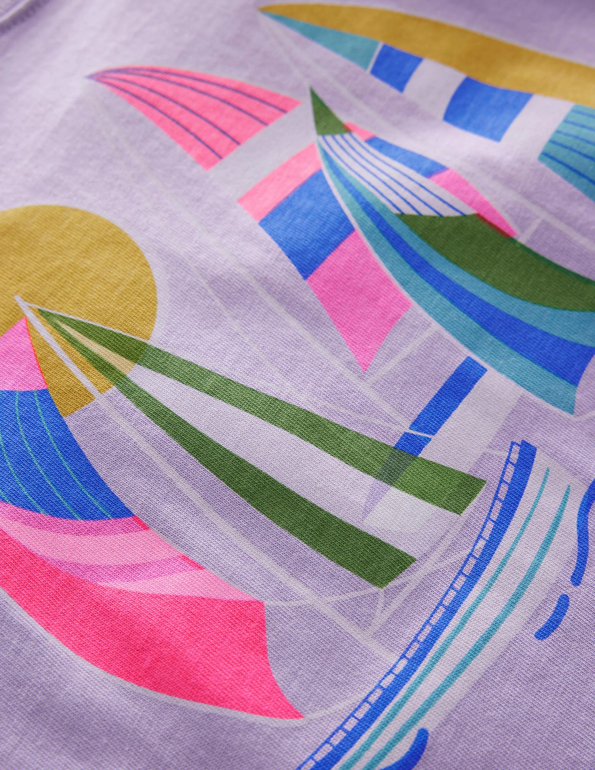 Graphic-Print Cotton T-Shirt-Misty Lavender