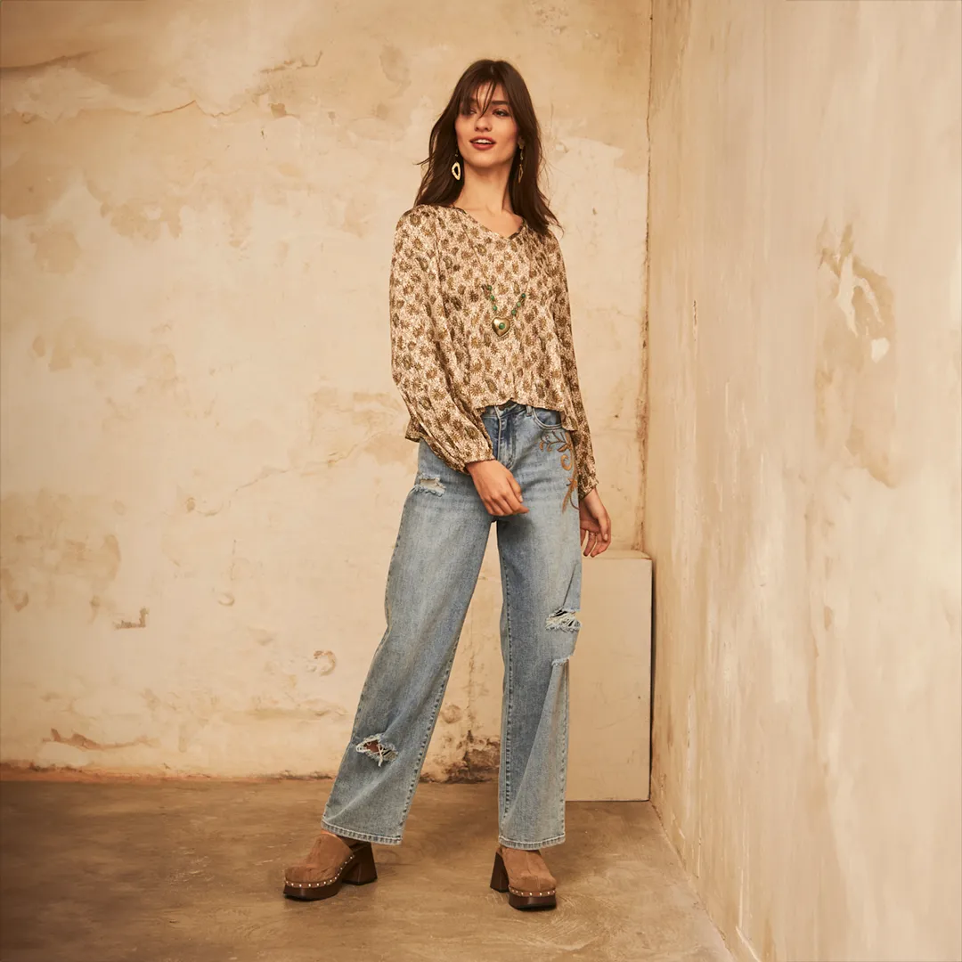 Green 'Anala' Blouse by NKN Nekane