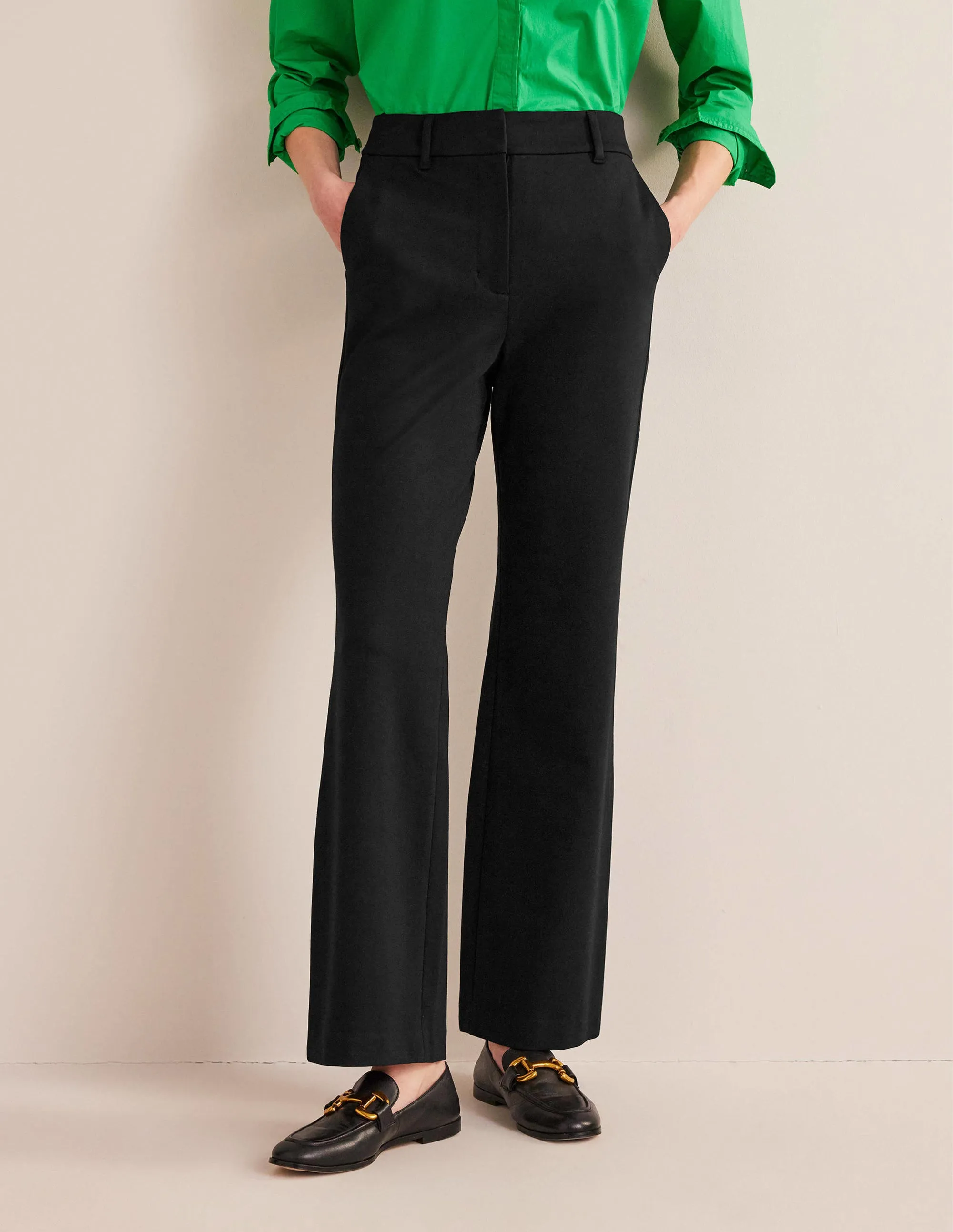 Hampshire Flared Trousers-Black