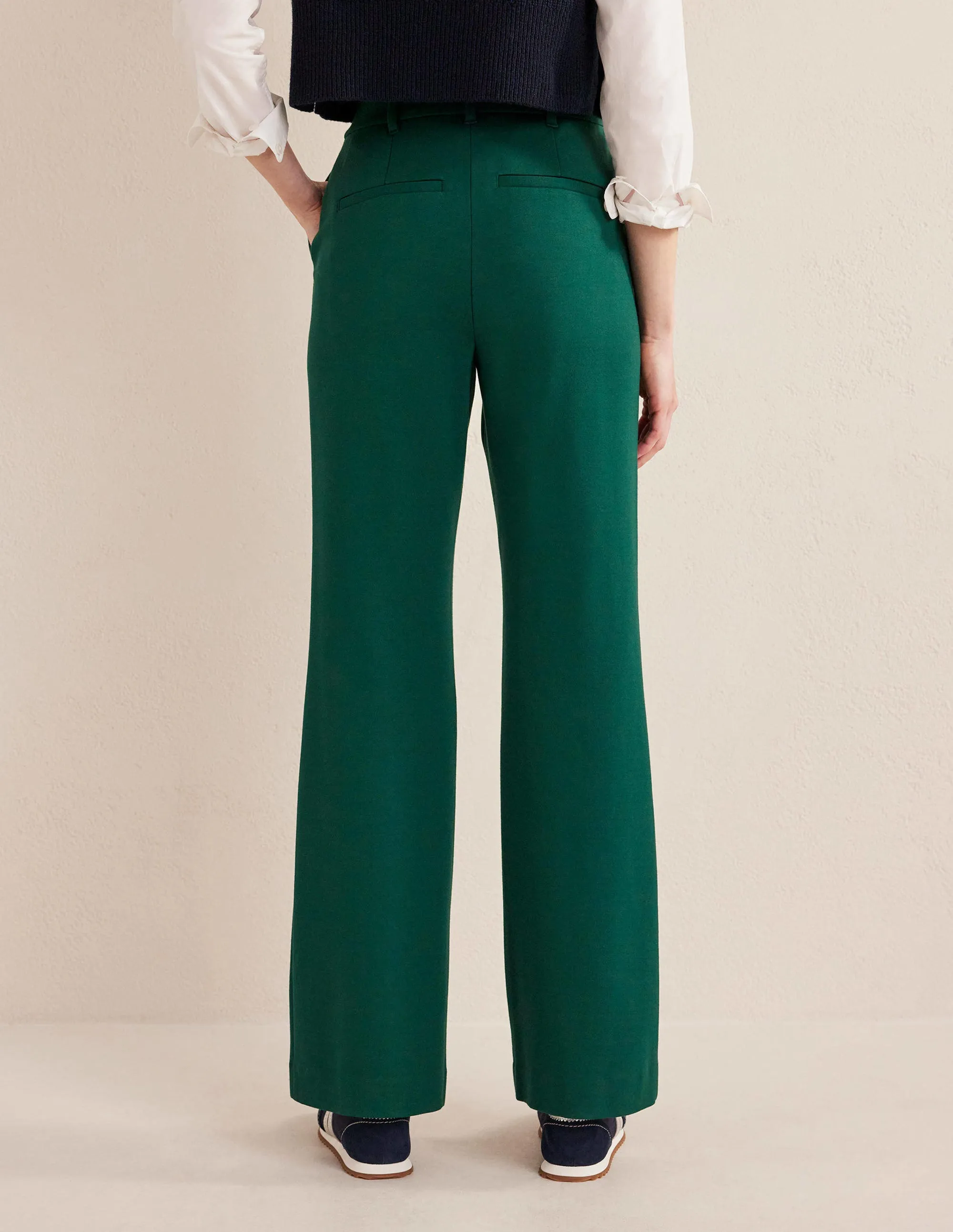 Hampshire Flared Trousers-Emerald Night