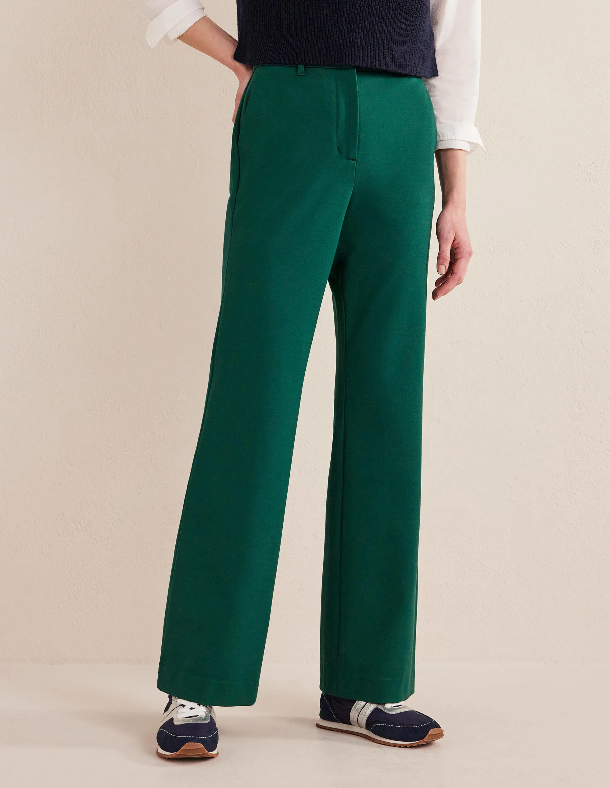Hampshire Flared Trousers-Emerald Night