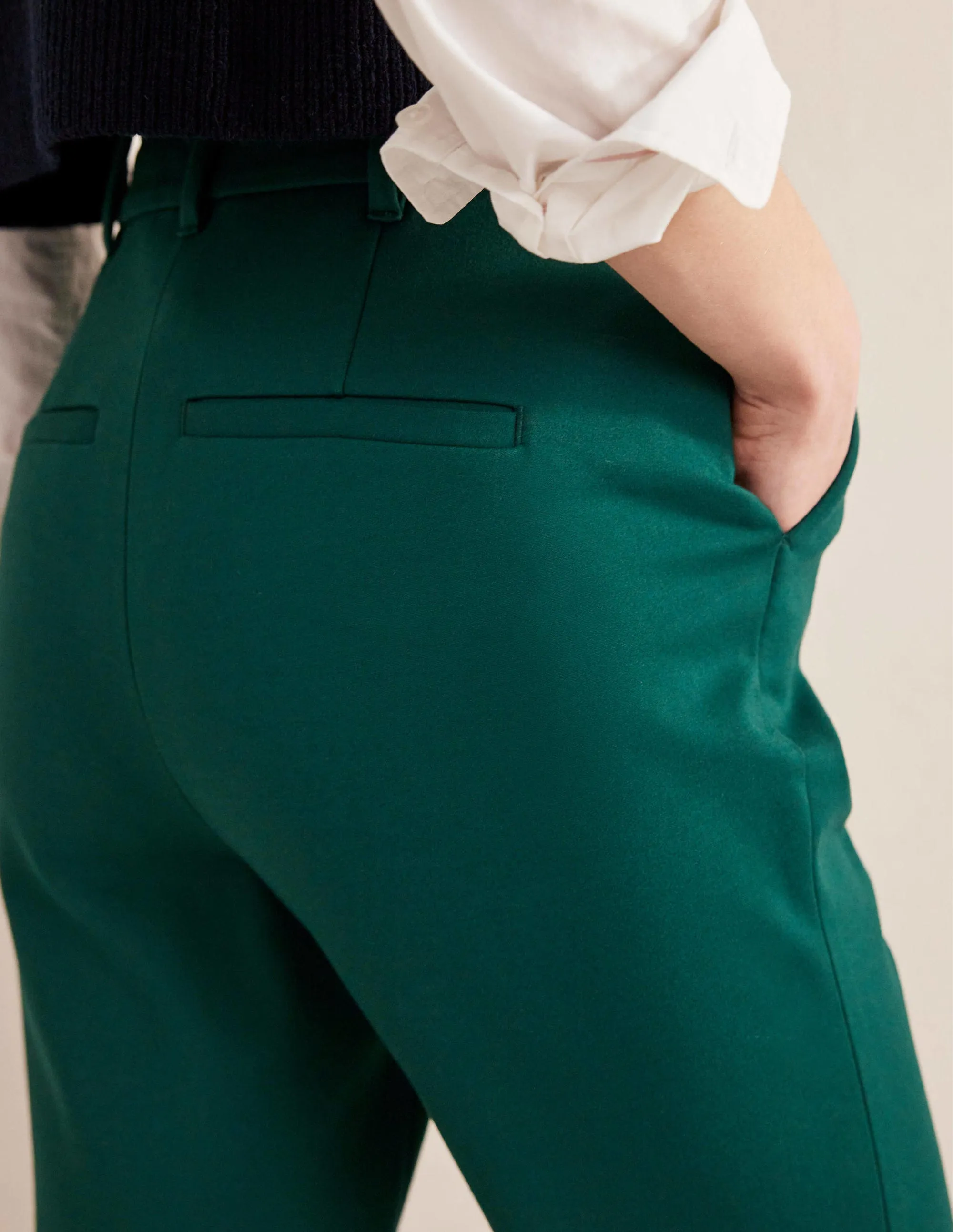 Hampshire Flared Trousers-Emerald Night