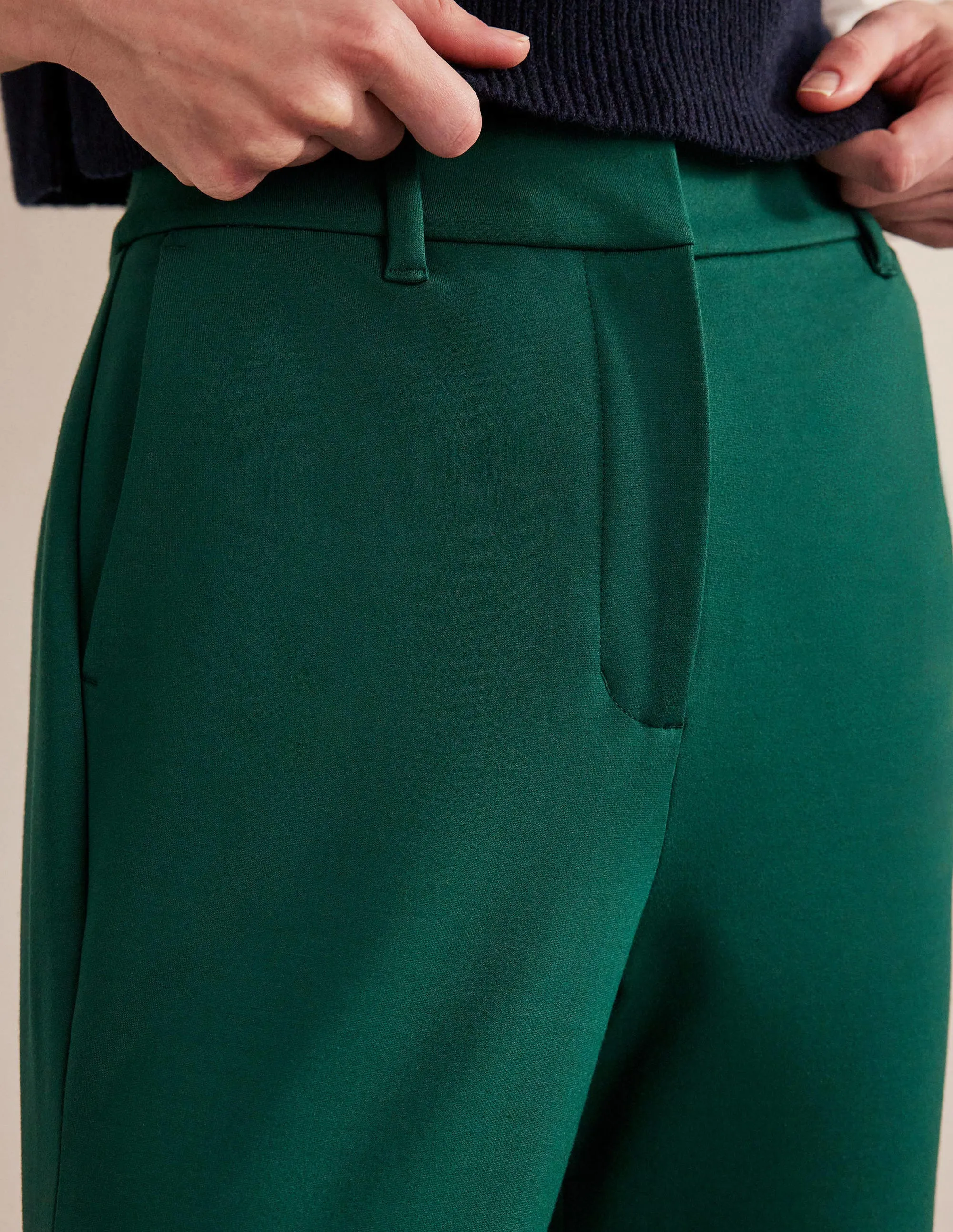 Hampshire Flared Trousers-Emerald Night