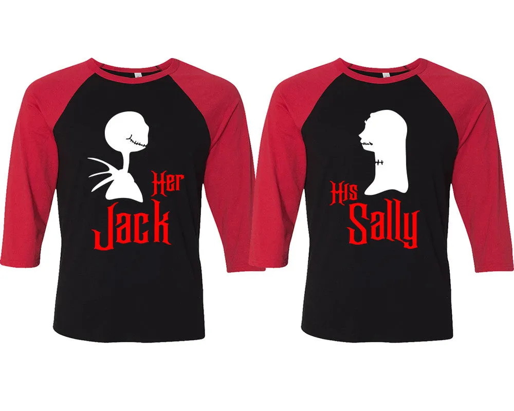 Her Jack & His Sally Matching Couple Baseball T-Shirts – Unique Art Designs Sold Separately for Perfect Duos