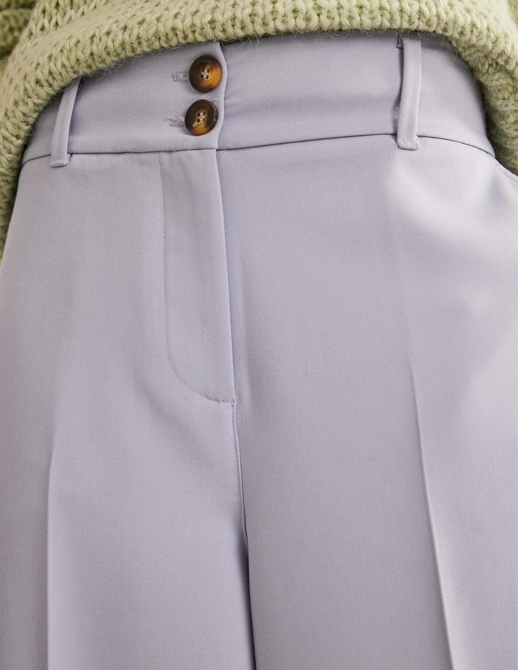 High Rise Wide Leg Trousers-Blue Blizzard