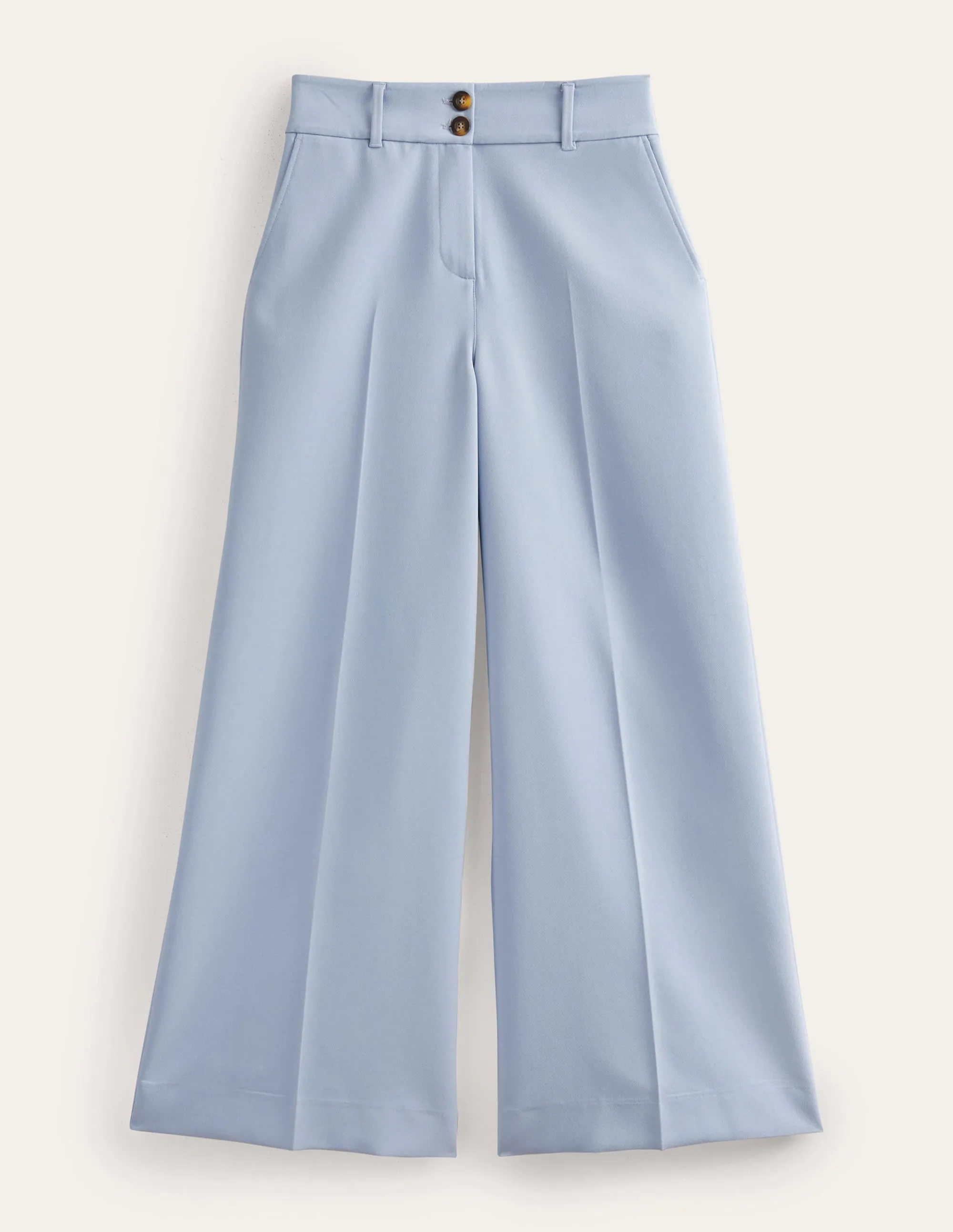 High Rise Wide Leg Trousers-Blue Blizzard