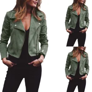 Hot style tweed zip-up jacket with diagonal zipper