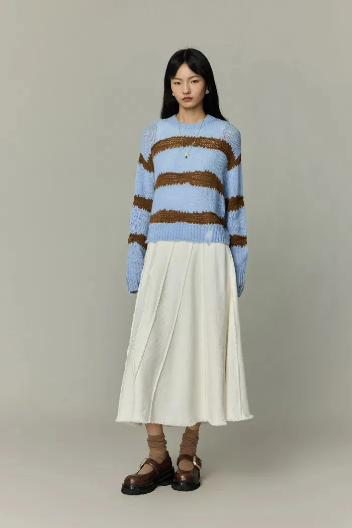 Ixworth Hand Painted Striped Sweater in Alpaca-Wool Knit