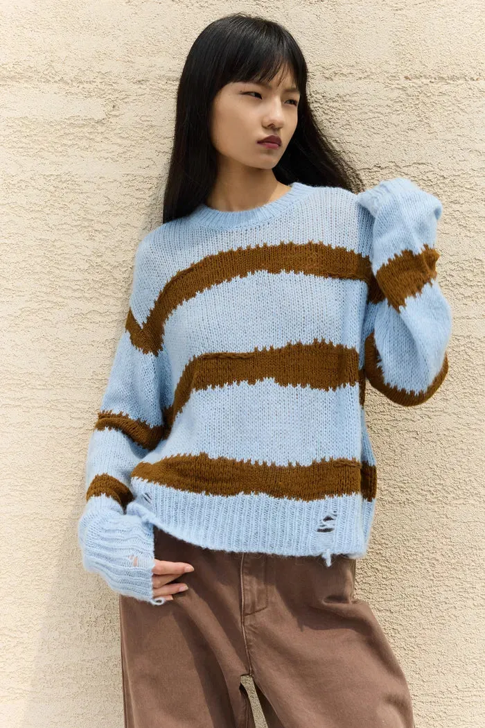 Ixworth Hand Painted Striped Sweater in Alpaca-Wool Knit