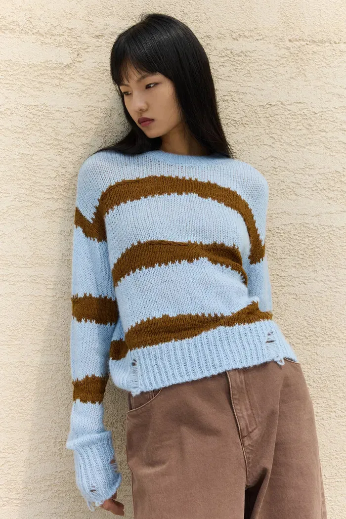 Ixworth Hand Painted Striped Sweater in Alpaca-Wool Knit