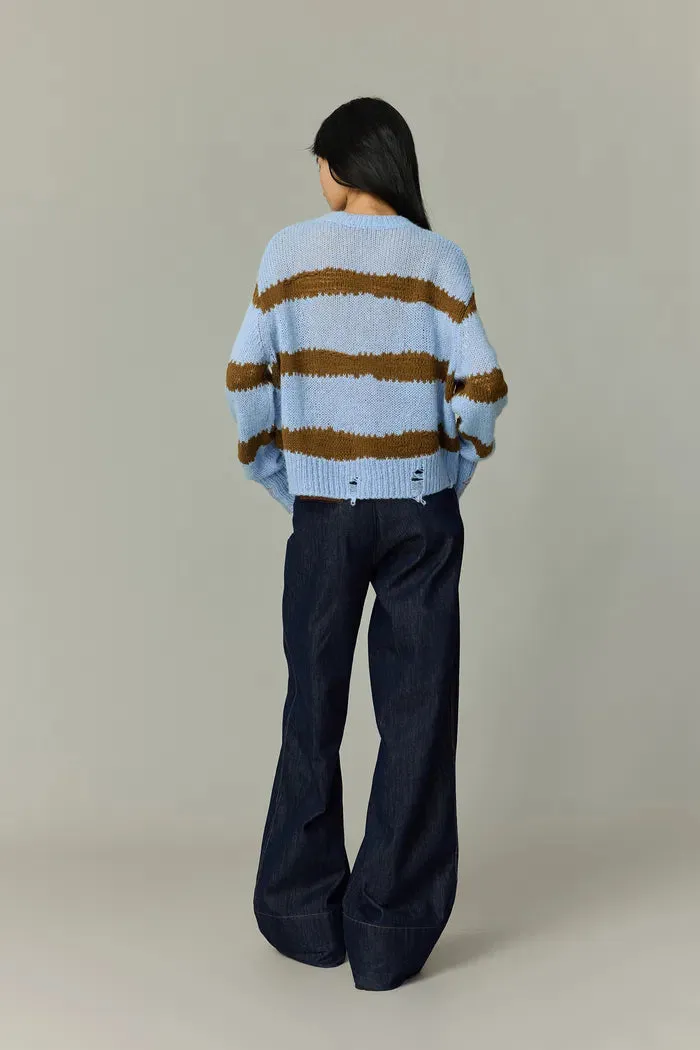 Ixworth Hand Painted Striped Sweater in Alpaca-Wool Knit