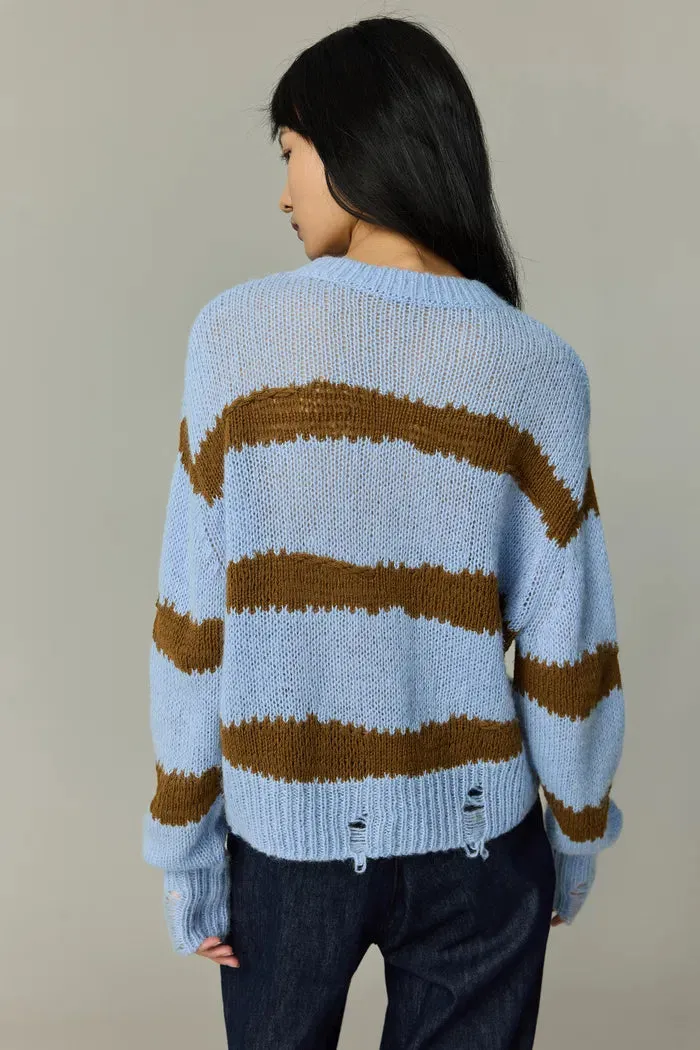 Ixworth Hand Painted Striped Sweater in Alpaca-Wool Knit
