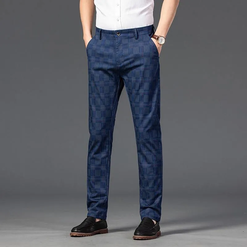 JAYWOOD Men's Classic Plaid Formal Pants