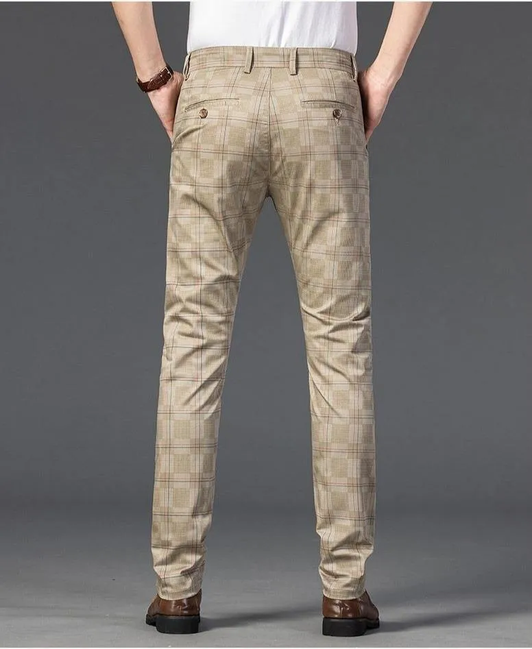 JAYWOOD Men's Classic Plaid Formal Pants