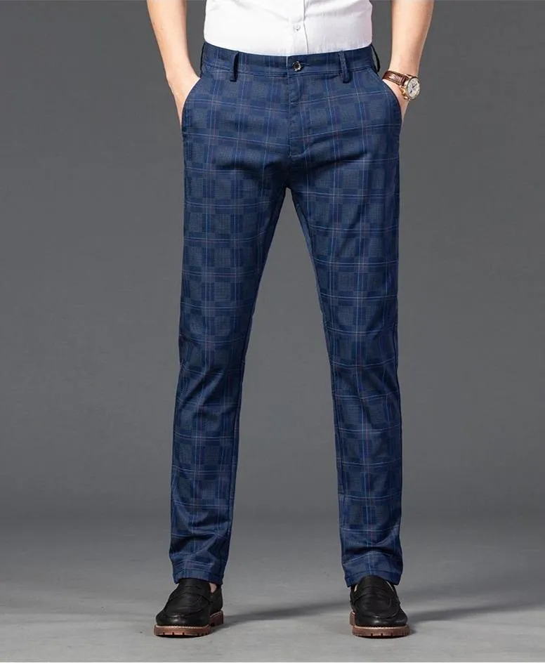 JAYWOOD Men's Classic Plaid Formal Pants
